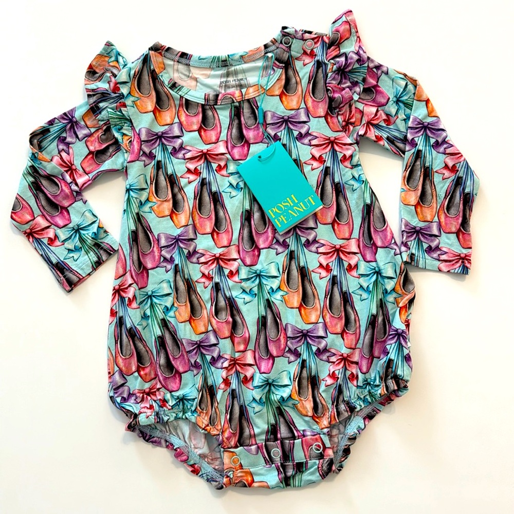 NWT Posh Peanut Long Sleeve Bubble with Ballet Shoes size 18-24 mos